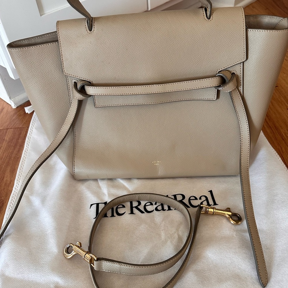 Celine mini belt bag in beige